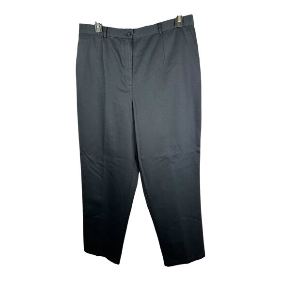 LL Bean Womens 20 Wrinkle-Free Bayside High Rise Tapered Leg Pants Black 209459 - Picture 1 of 10